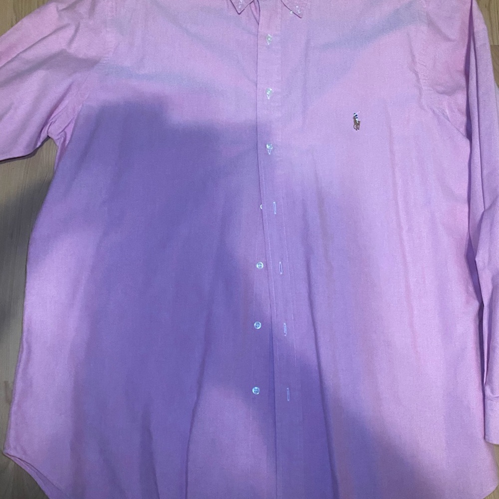 NEW POLO RALPH LAUREN Men's Pink Button-Down Shirt XLT - Picture 3 of 7